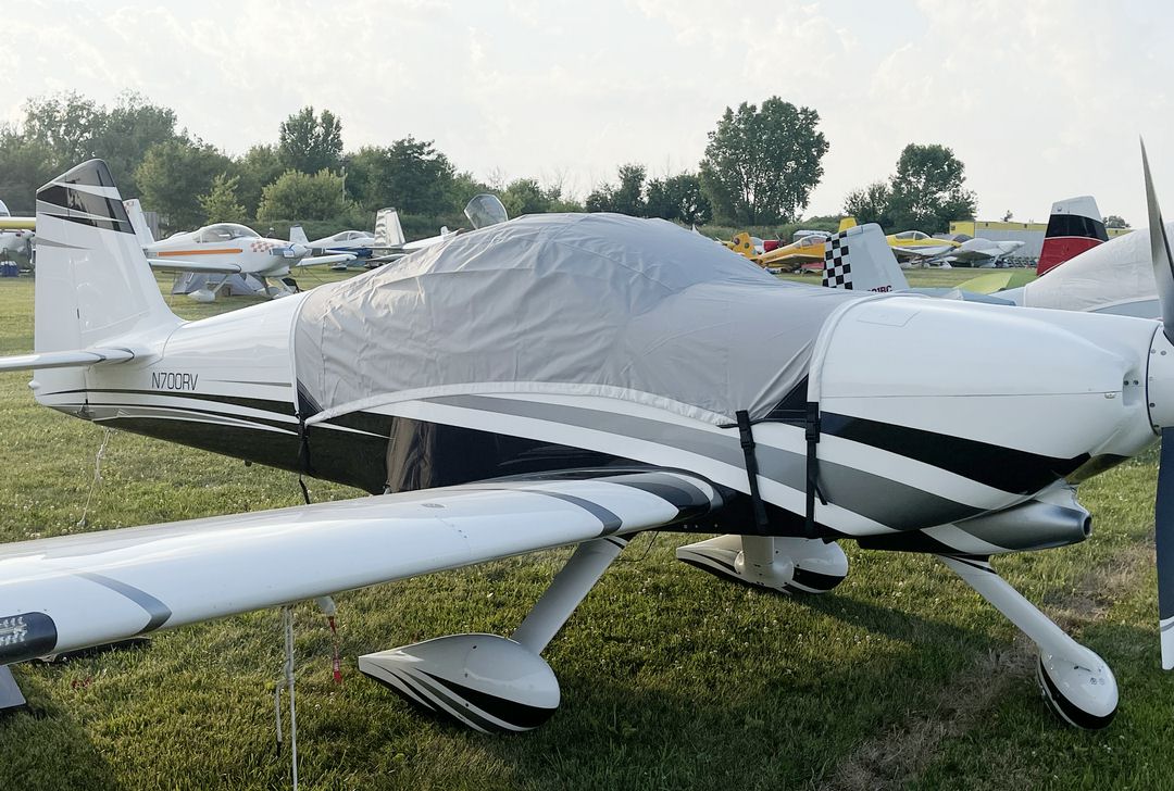 Van's RV-6A Canopy Cover, extended onto boot cowl