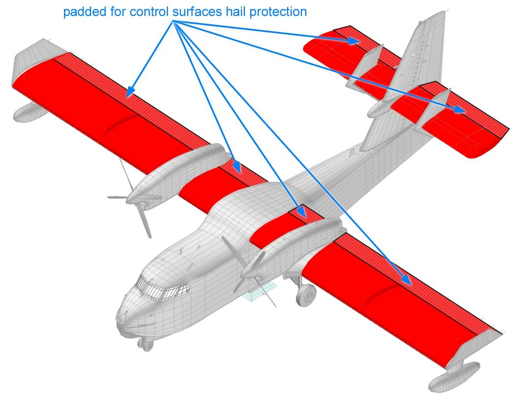 Canadair CL-415 Super Scooper Hail Protection Control Surfaces Covers